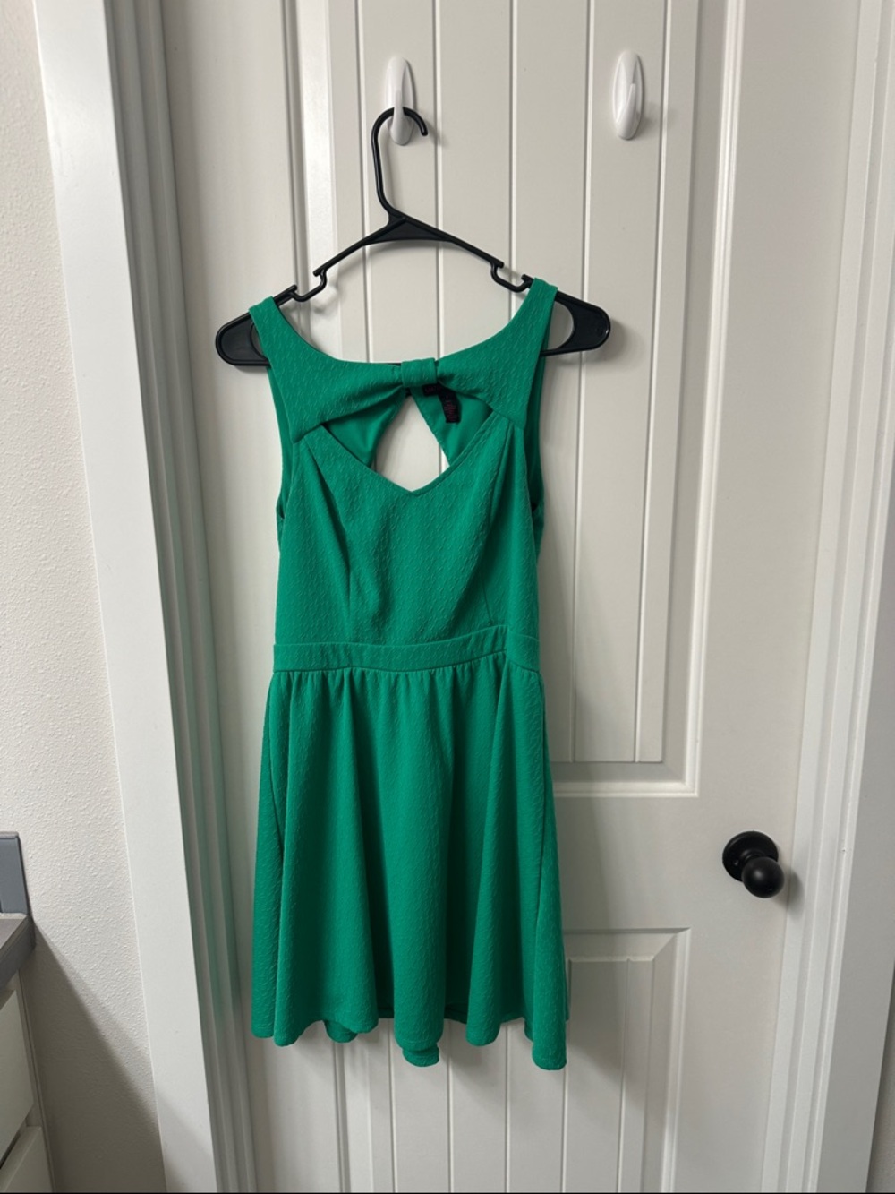 Material Girl Emerald Green Bow-Back Fit & Flare Dress